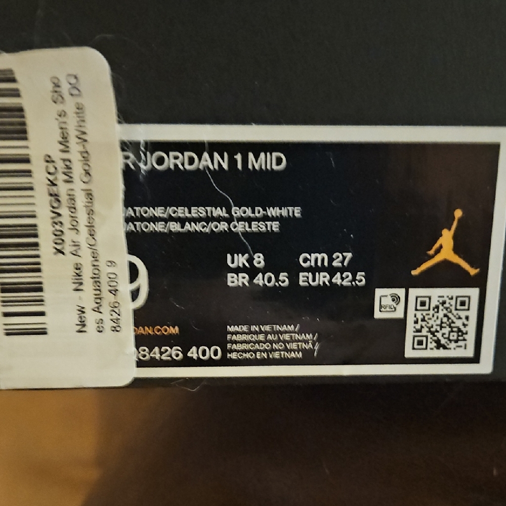 Nike Air Jordan 1 Mid in Celestial Gold and White - Picture 1 of 5